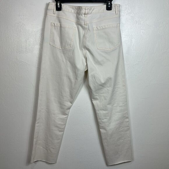 J. McLaughlin Slim Fit Mid Rise White Stretch Crop Jeans Size 12 - Picture 2 of 8
